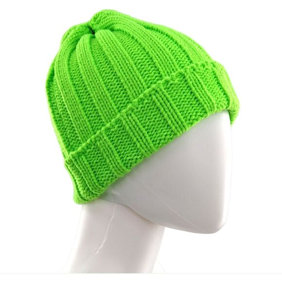 Girls Neon Green Knit Beanie Hat by Nordstrom BP - Picture 3 of 8